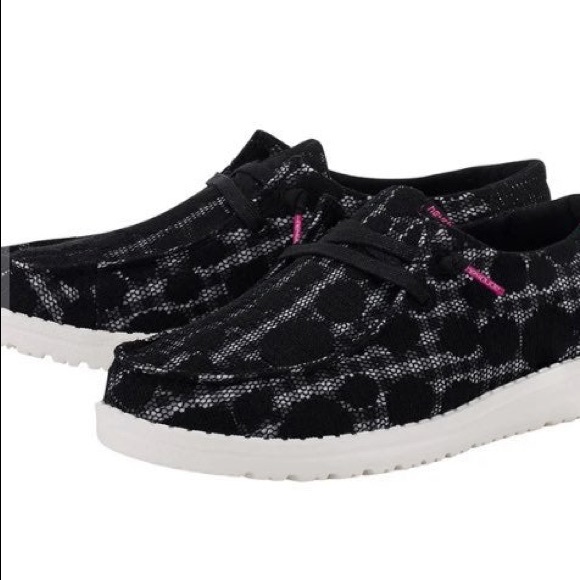 Hey Dude Wendy Neon Pink And Black Lace 